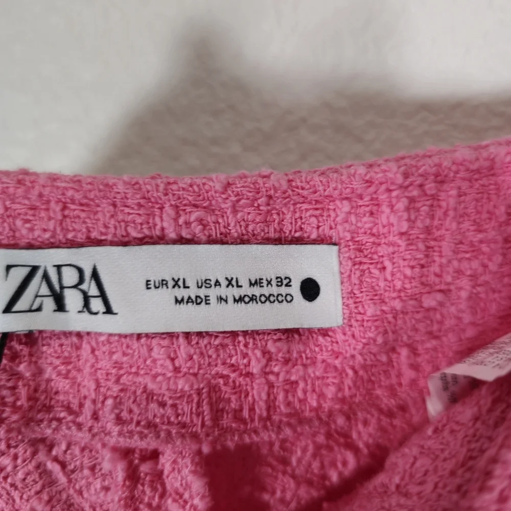 New Zara Long Textured A Line Barbie Pink Maxi Flounce Skirt 2929/469  Size XL‎ - Picture 10 of 12